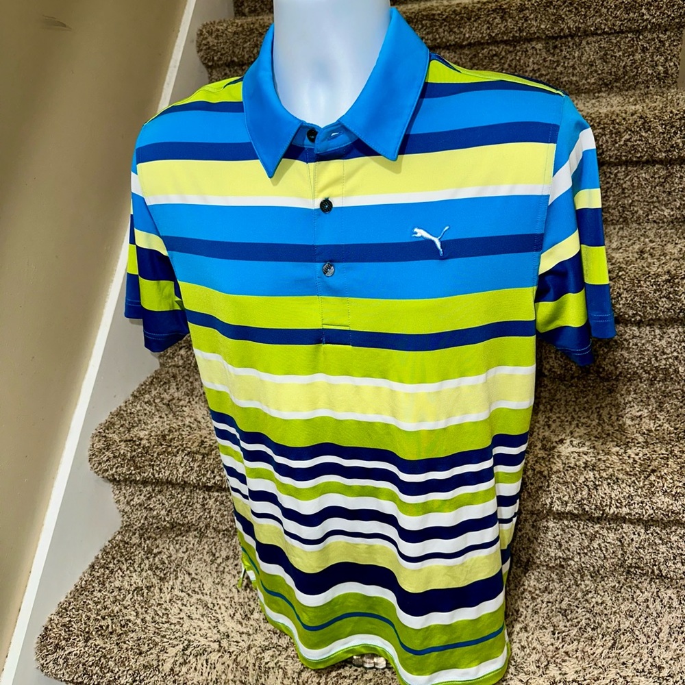 Bright *PUMA Golf* lightweight moisture wicking men’s casual golf polo shirt M